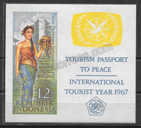 Estampillas turismo Indonesia 1967