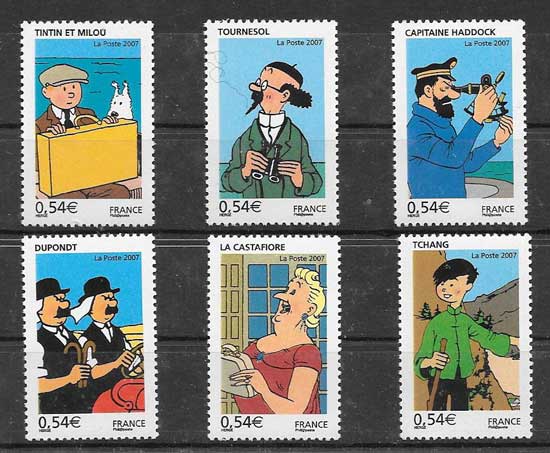 Sello Cómic Tintin Francia 2007