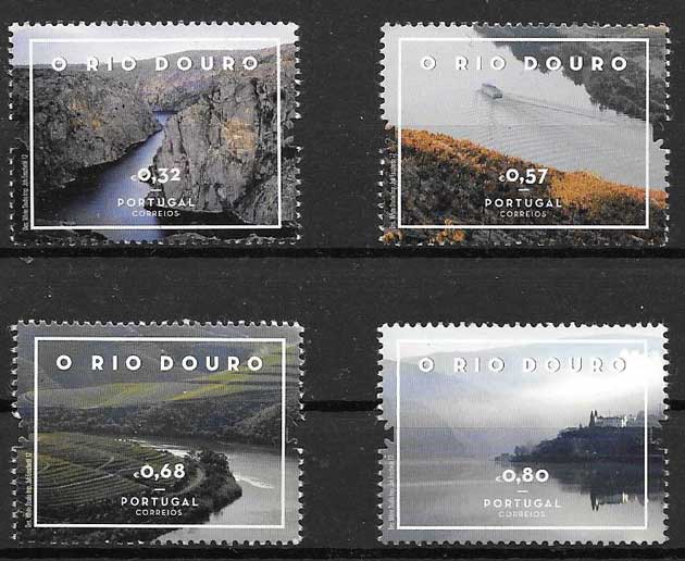 Colección sellos paisajes Rio Duero Portugal