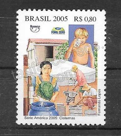 Colección sellos Brasil Upaep 2005