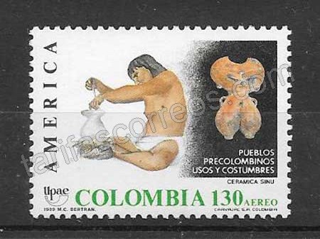 Sellos Colombia 1989 UPAEP